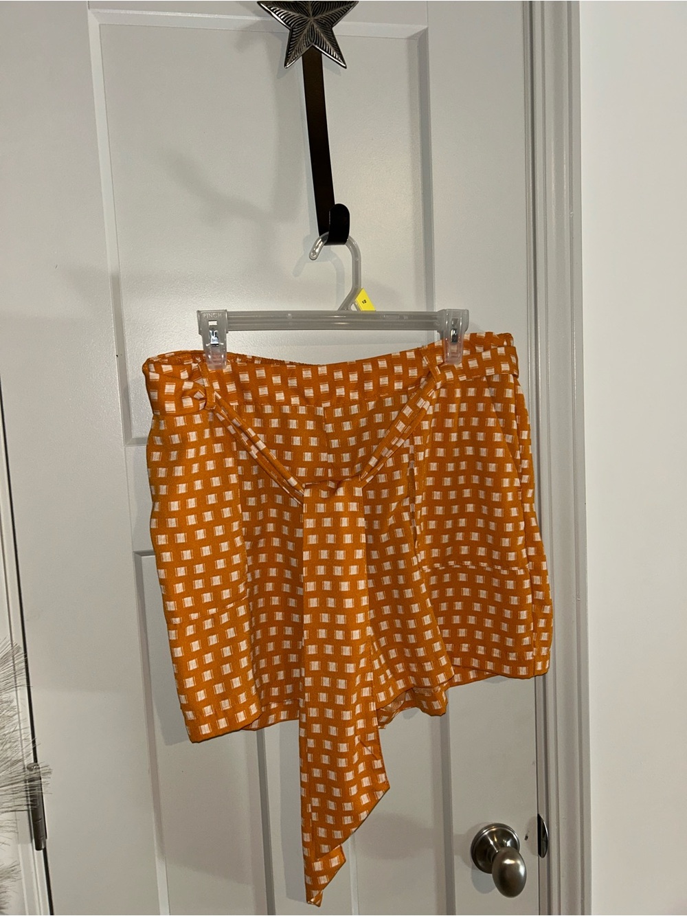 a new day Orange Gingham High-Waisted Shorts